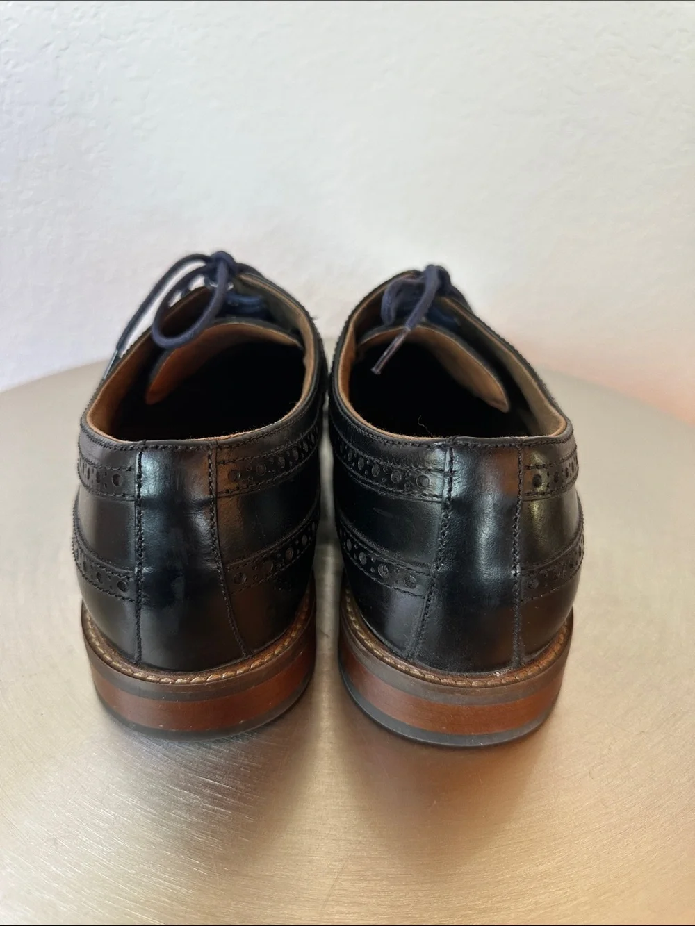 Aldo Black Leather Wingtip Derby Shoes Sz11
